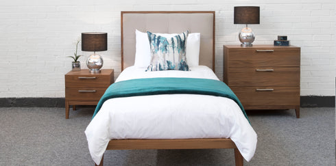Calla Beds in Walnut/Stone